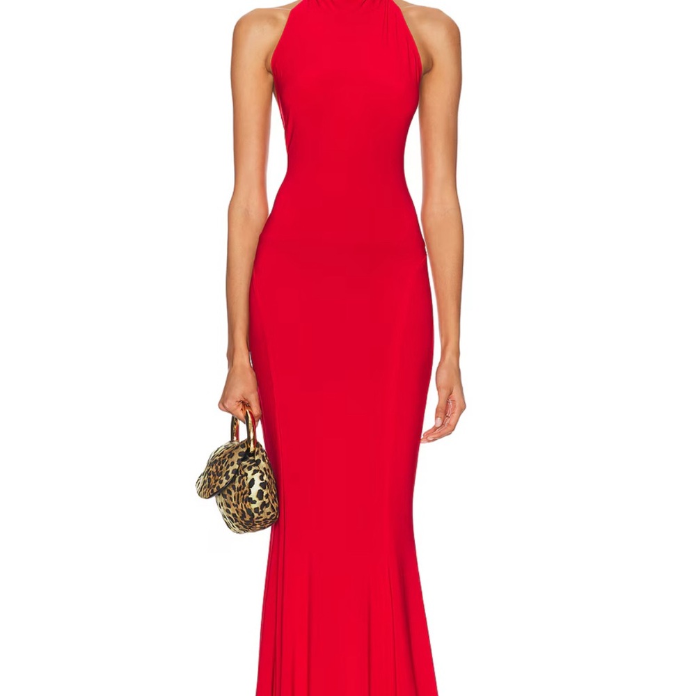 Norma Kamali Vibrant Red Maxi Dress